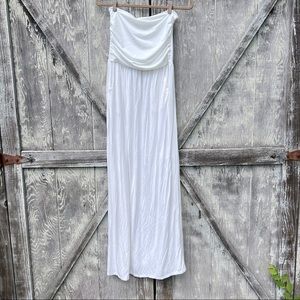 Strapless White Maxi Dress